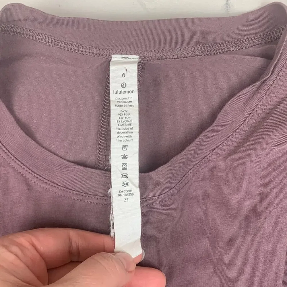 Lululemon size 6 wrap waist heather Purple Long-Sleeve Top athletic